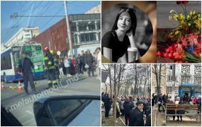 „Cui m-ai lăsat? Nu pot trăi fără tine”. O mamă îşi plânge fiica de 12 ani, ucisă pe trecere de un troleibuz. Sute de oameni au condus-o pe ultimul drum, în Chişinău
