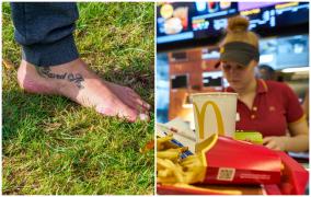 Păţania unui bărbat desculţ, la McDonald's