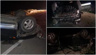 La un pas de moarte, în Vinerea Mare. Beat şi fără permis, un tânăr de 20 de ani s-a răsturnat cu maşina pe o şosea din Dolj