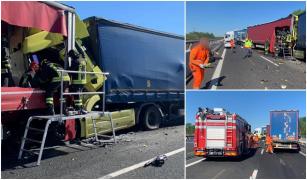 Un şofer român de TIR a murit în cabina zdrobită, după un accident înfiorător pe autostrada A4, în Italia. A intrat în plin într-un alt camion
