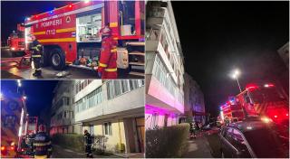 Incendiu violent într-un bloc din Târnăveni
