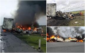 26 de morți după un accident devastator. O dubă de pasageri s-a ciocnit cu o semiremorcă, pe o autostradă din Mexic