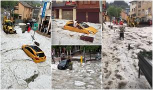 Groază pe străzi, după ce o furtună teribilă a lovit un oraş din Spania. Strat de gheaţă de aproape un metru, în Sant Hilari Sacalm