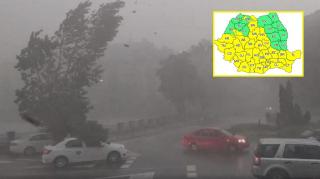 31 de județe și Capitala intră de la 12.00 sub cod galben de vreme severă. Ploi, grindină și vijelii în aproape toată țara