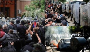 Butoiul cu pulbere al Europei stă să explodeze. Soldați NATO, atacați de sârbi cu cocktailuri Molotov și pietre, în nordul Kosovo