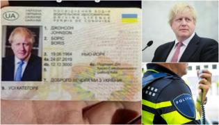 Permis de conducere fals cu numele lui Boris Johnson, descoperit de poliţiştii olandezi. Un ucrainean beat deţinea carnetul care urma să expire în anul 3000