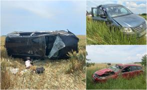 O femeie şi-a pierdut mâna iar o fată de 12 ani este inconştientă, după ce 3 maşini s-au ciocnit puternic, în Prahova. Alte 3 persoane, rănite grav