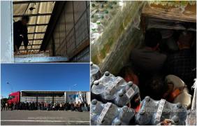 27 de migranţi, prinşi ascunşi într-un TIR, printre băuturi răcoritoare, în vama Nădlac. Voiau să ajungă în Austria