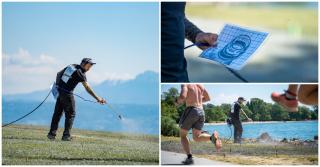 Saype a realizat o pictură uriașă, reprezentând o sticlă de plastic