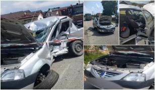 Logan făcut praf pe un drum din Argeș, după un impact teribil. Un șofer a murit pe loc, traficul a fost blocat zeci de minute