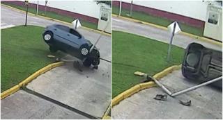 Maşină făcută praf în timpul unui test drive, în Argentina. Şoferiţa de 63 de ani a ajuns în spital: momentul, surprins de camerele de supraveghere