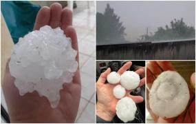 Grindină uriașă, de 10 centimetri în diametru, după temperaturi de peste 40 de grade. Bucăți mari de gheață au făcut prăpăd în estul Franței