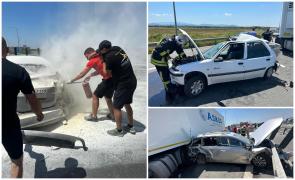 Accident în lanţ pe A1, în Timiş
