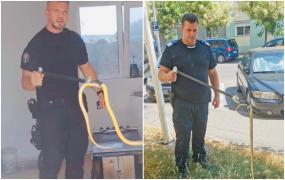 Momente de panică pentru o familie din Mehedinți: S-a trezit cu un șarpe în bucătărie