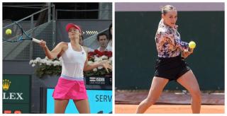 Irina Begu (stânga) şi Ana Bogdan se înfruntă în ultimul act al turneului feminin de tenis de la Iaşi