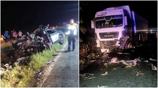 O adolescentă şi tatăl ei au murit împreună pe un drum din Buzău. Maşina în care se aflau s-a făcut bucăţi după ce s-a ciocnit cu un TIR