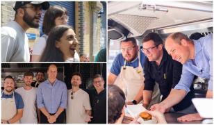 Clienții, surprinși când Prințul William le-a servit burgeri dintr-un camion