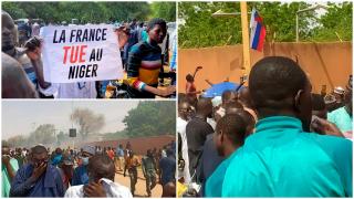 "Trăiască Putin, trăiască Rusia, jos Franța!" Proteste violente în fața ambasadei franceze din Niger. Puciștii acuză Parisul că ar pregăti o intervenție militară