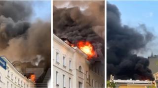 Incendiu puternic în centrul Moscovei, la acoperişul clădirii în care se află restaurantele Puşkin şi Turandot