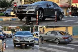 Un şofer din Costineşti e bun de plată după o parcare nereuşită. Cum a ajuns cu maşina pe un stâlp retractabil