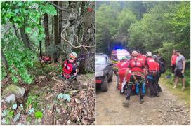 Doi bărbaţi au ajuns la spital, după ce au căzut cu ATV-ul pe un drum forestier, în Sibiu