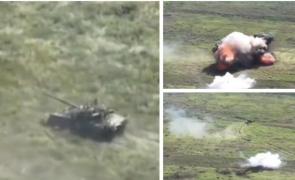 Incursiune "nebună" a unui tanc ucrainean în teritoriul controlat de ruşi. Echipajul scapă ca prin minune de "ploaia de foc" a artileriei