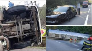 Cisternă cu etanol, răsturnată pe o șosea din județul Argeș