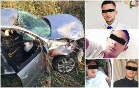 Cine e şoferul de 19 ani care s-a urcat beat la volan şi a ucis 3 tineri, în Sântimbru. După impact, maşina s-a oprit pe câmp, la 200 de metri distanţă