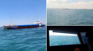 navă în pericol de scufundare în apropiere de Mangalia