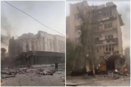 Strategia devastatoare a ruşilor pentru a lovi un hotel din Doneţk, frecventat de soldaţi şi jurnalişti. Ruşii susţin că acolo erau şi mercenari. Bilanţul atacului