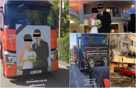 Cortegiu emoţionant cu zeci de TIR-uri pentru înmormântarea celor doi soţi din Sibiu. Mariana şi Marius au fost conduşi pe ultimul drum