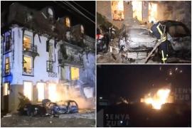 Momentul în care un hotel din Harkov este distrus de un bombardament rusesc: 11 persoane, rănite. Printre victime sunt şi jurnalişti turci