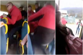"Lasă-l, bre, că-l omori!" Şofer filmat când dă jos cu forţa un copil din microbuzul şcolar. Băiatul şi colegii lui l-ar fi înjurat şi ar fi făcut mizerie în vehicul