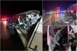 Băiat de 16 ani, mort pe locul din dreapta al unei autoutilitare care s-a izbit într-un un camion oprit. Accident cumplit în Vrancea
