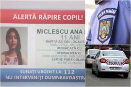 Ana Maria, fetiţa de 11 ani răpită într-o maşină seara trecută în Vâlcea, a fost găsită. Minora a fost adusă acasă după 4 ore
