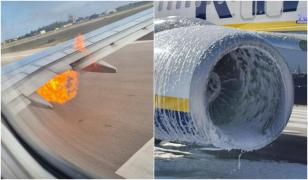 Motorul unui avion Ryanair a luat foc pe aeroportul din Brindisi. Pasagerii au fost evacuaţi pe toboganul de urgenţă