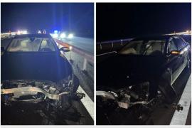 Accident pe şantierul Autostrăzii A7. Un şofer a pătruns pe un sector în lucru şi a lovit un palet cu glisiere metalice