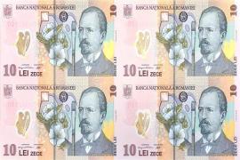 BNR pune în circulaţie o coală specială formată din 4 bancnote de 10 lei
