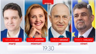 Nicușor Dan, Elena Lasconi, Mircea Geoană și Marcel Ciolacu, față în față cu Alessandra Stoicescu, în direct, la Antena 1