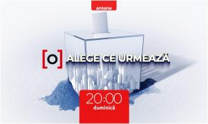 "Alege ce urmează!" Observator Antena 1, Update de dimineață până seara, în duminica alegerilor. Ediție specială prezentată de Alessandra Stoicescu, la ora 20.00. Primele rezultate Exit Poll