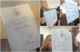 Diana Șoșoacă s-a filmat într-o cabină de vot, și-a trecut numele pe buletin și le-a tăiat pe cele ale candidaților