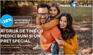 30% reducere la toate pachetele de sănătate MedLife în luna noiembrie