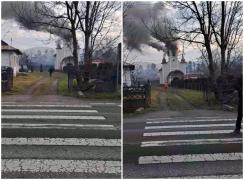 Incendiu puternic în localitatea Crăciuneşti din Maramureş. O biserică greco-catolică, în flăcări