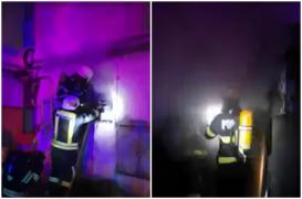 Incendiu puternic într-un bloc din Râmnicu Vâlcea. 60 de oameni, evacuaţi după ce magazinul de la parterul clădirii a luat foc