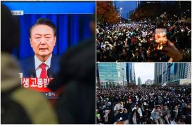 150.000 de oameni s-au adunat în faţa parlamentului de la Seul să ceară demisia președintelui Yoon Suk Yeol. Moțiunea de destituire, blocată
