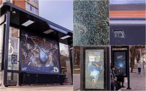 Singura stație smart pentru transport public din Galaţi, distrusă de un bărbat. Fusese montată abia de 2 luni