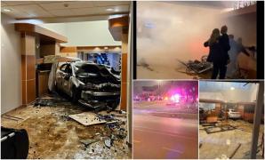 Șofer mort pe loc, după ce a intrat cu mașina în sala de așteptare a unui spital din SUA. Cel puțin 10 persoane, rănite. Un copil e în stare critică