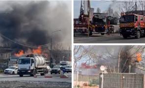 Incendiu neobişnuit în Constanţa. O maşină a luat foc în cuptorul unei vopsitorii. Un bătrân a suferit arsuri la mâini