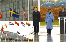 Steagul Suediei, arborat la sediul NATO de la Bruxelles. Jens Stoltenberg: "Alianţa este mai mare şi mai puternică"