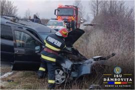 Trei tineri între 15 şi 18 ani, spulberaţi pe marginea unui drum din Dâmboviţa. Şoferiţa ar fi pierdut controlul şi a ajuns într-un şant